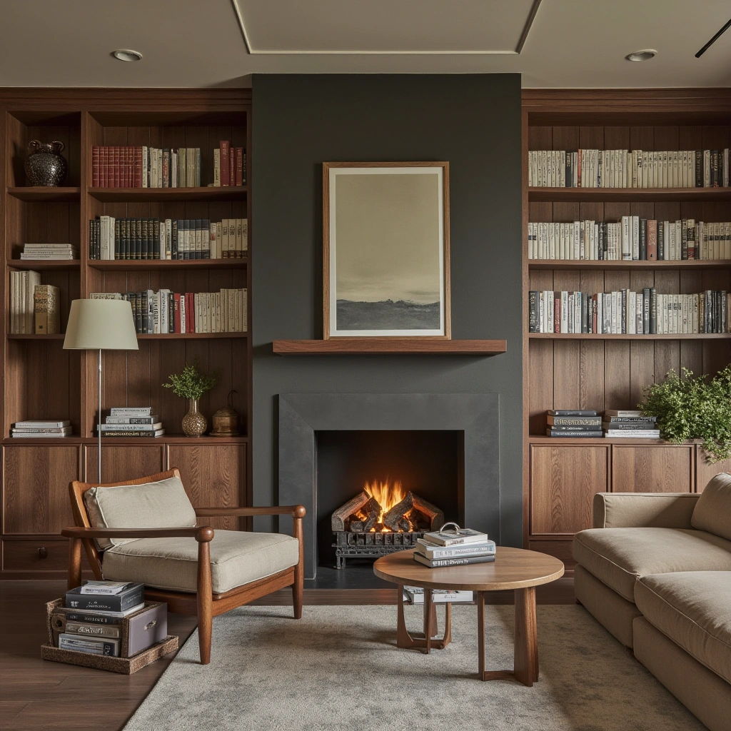 12. Library with Fireplace