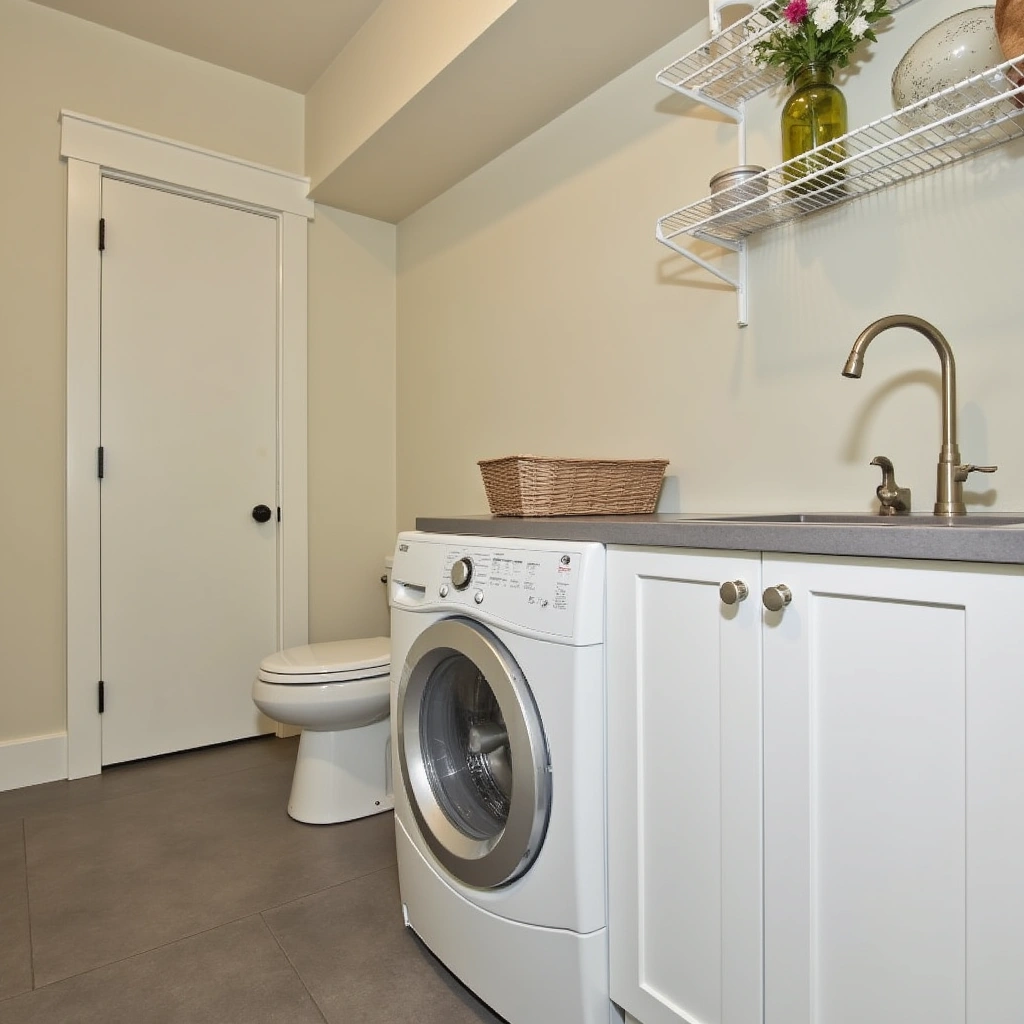 4. Linear Layout Utility Room with Toilet