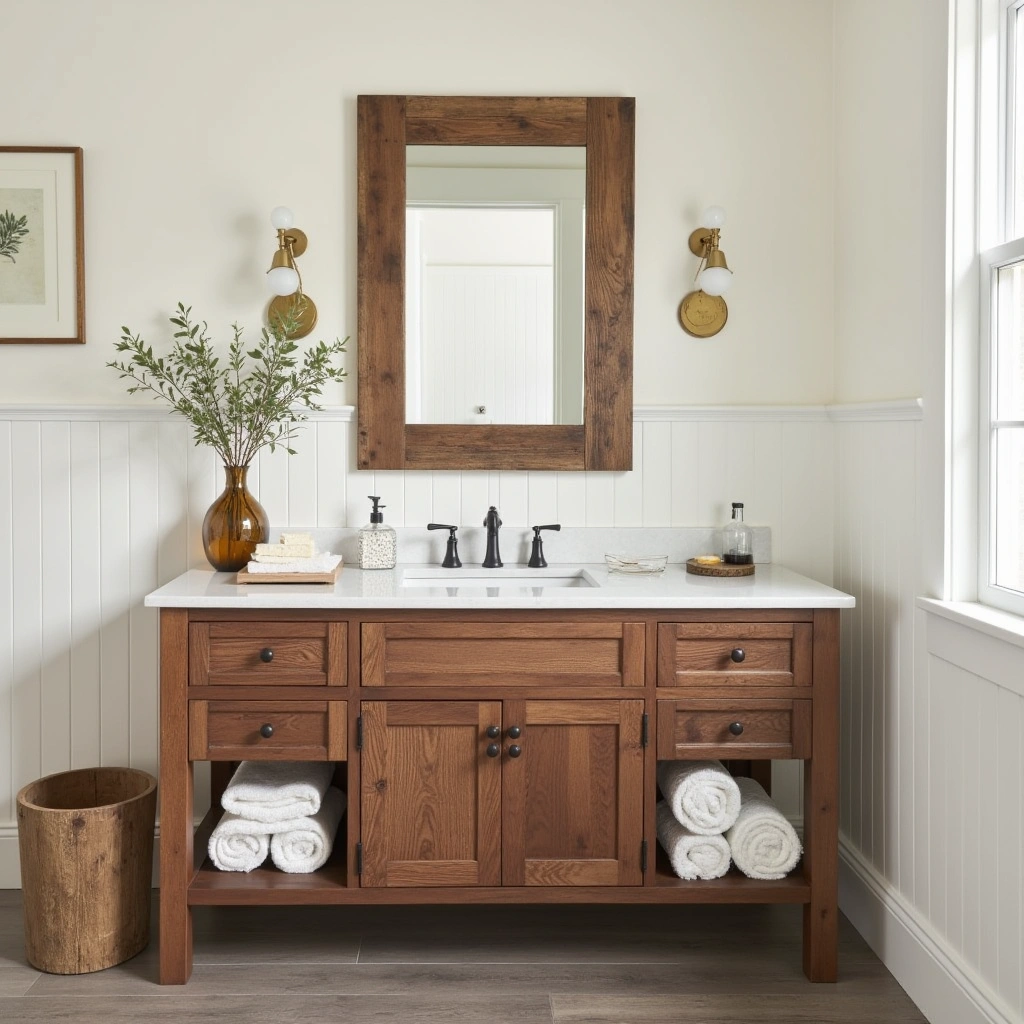 1. Rustic Wood Vanity