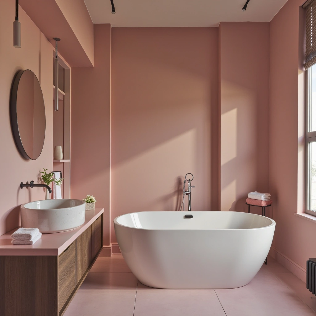 Minimalist Pink Bathroom