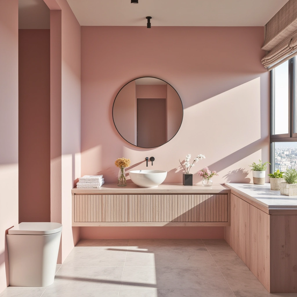 Pink and White Bathroom