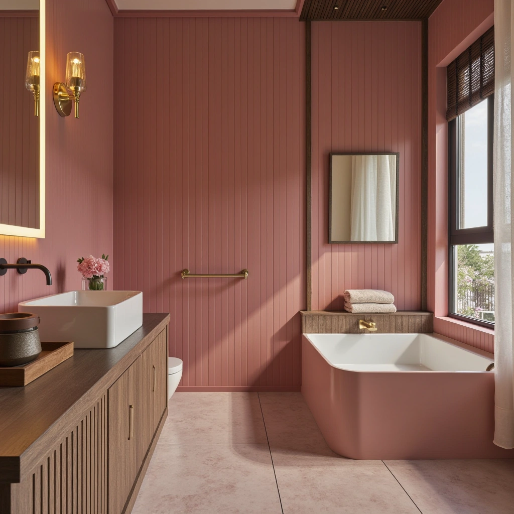 Pink and Gold Bathroom