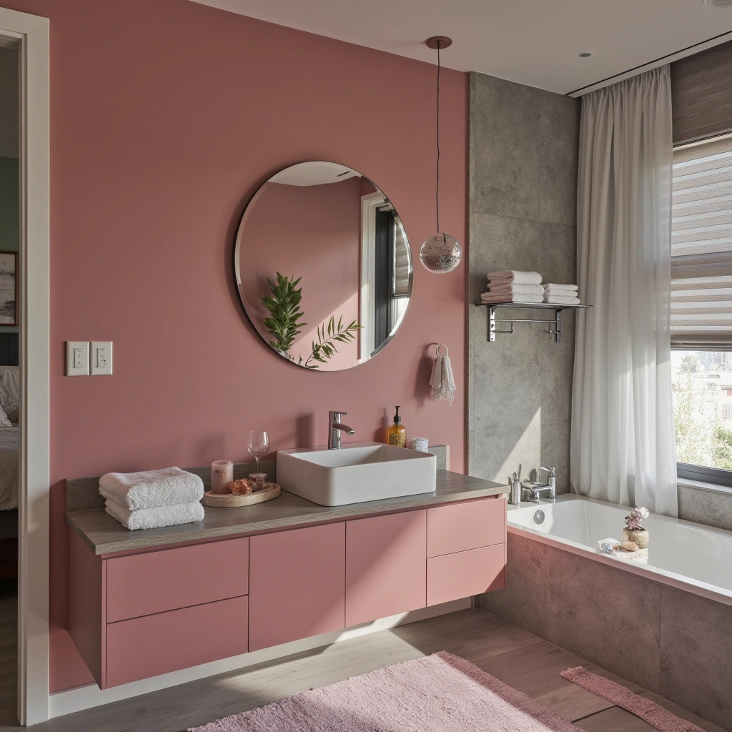 Pink and Gray Bathroom