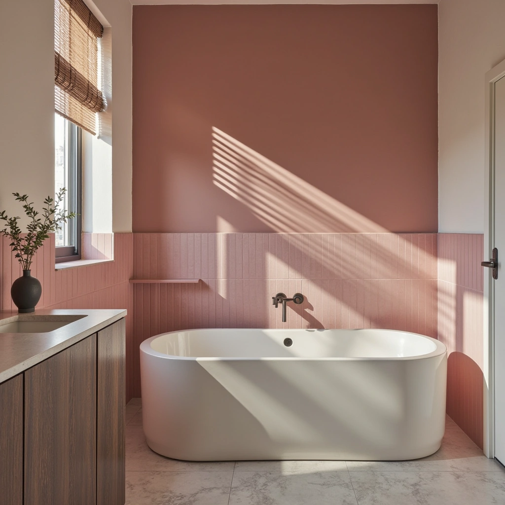 Pink Tile Accent Wall