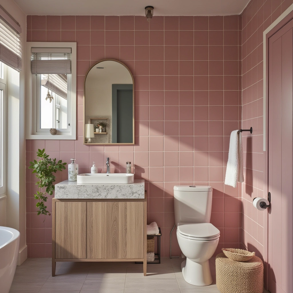 Pink Tile and Mirrors