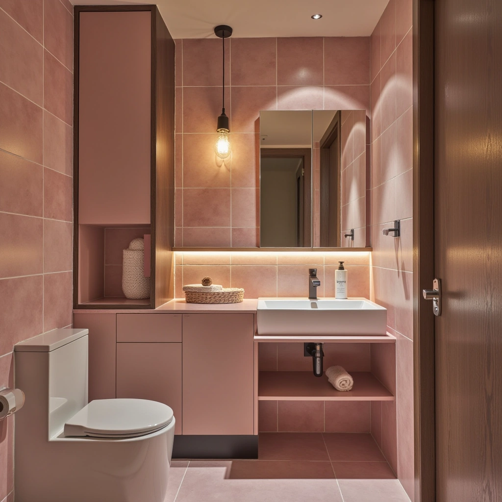 Pink Tile and Lighting