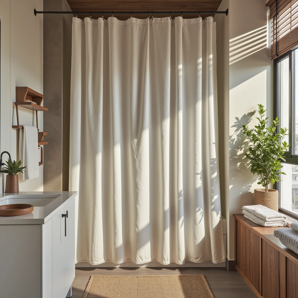 10. Wall-Mounted Shower Curtain